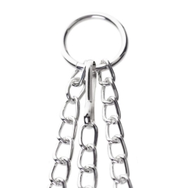 Кольцо с зажимами на соски ToyFa Metal